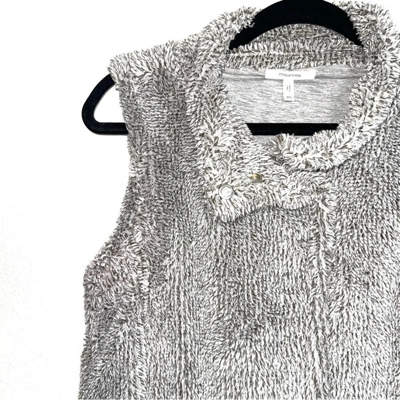 Maurices Gray Asymmetrical Collar Open Front Sherpa Vest Xsmall Women’s - Picture 4 of 11